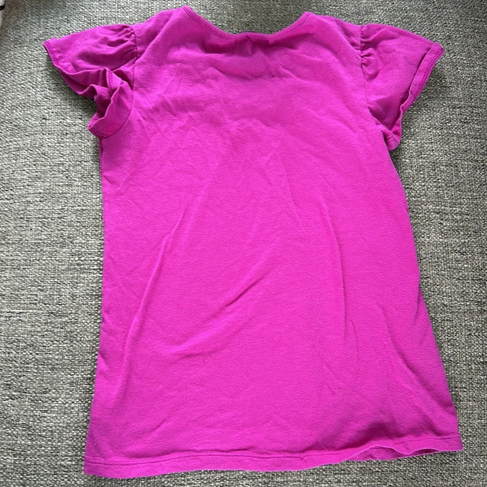 Gap Kids Girls Magenta pink Smocked Short Sleeve T-shirt Size 8